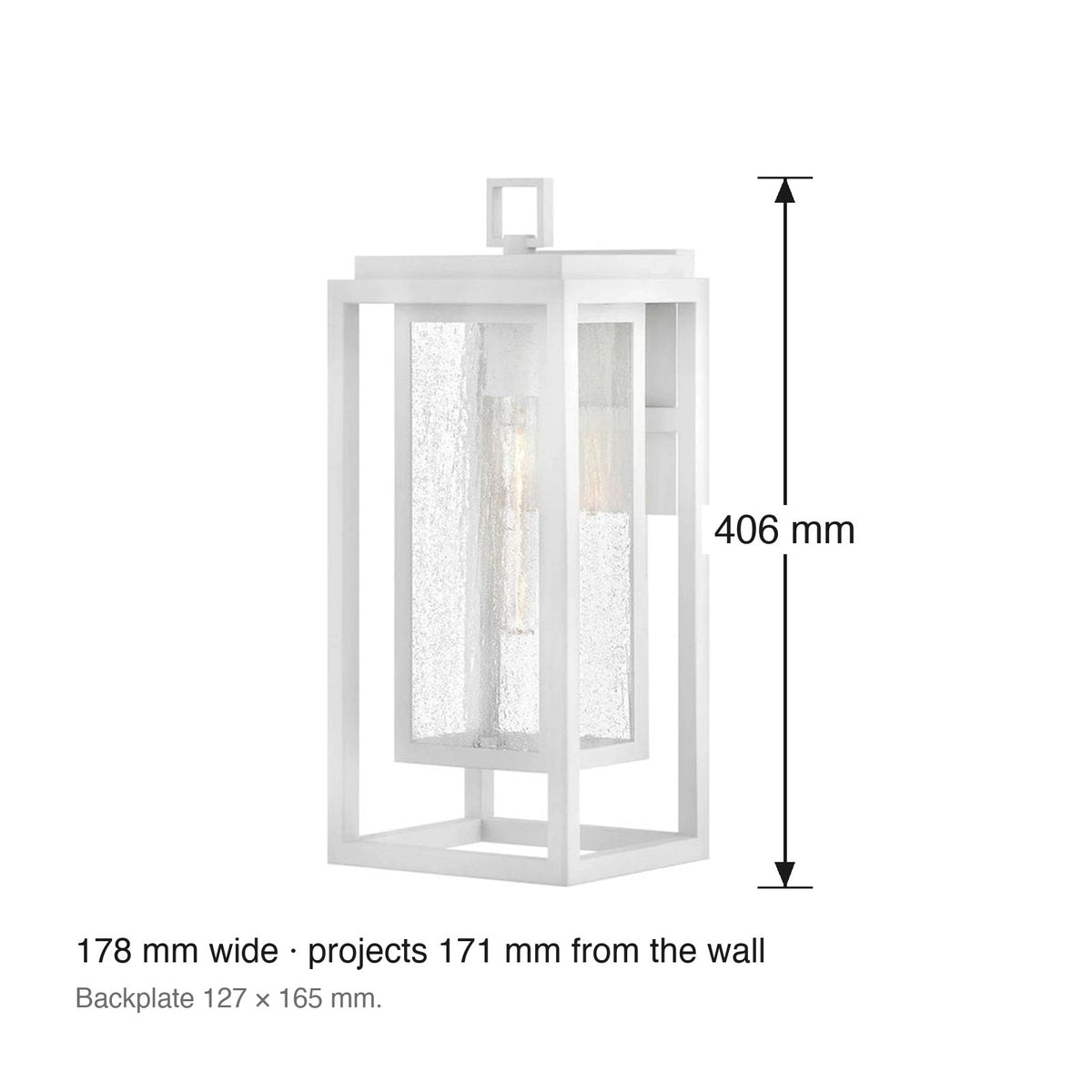 Republic Medium Exterior Wall Lantern by Hinkley dimensions in millimetres