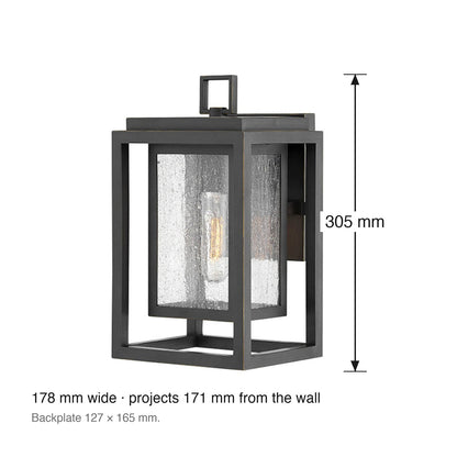 Republic Small Exterior Wall Lantern by Hinkley dimensions in millimetres
