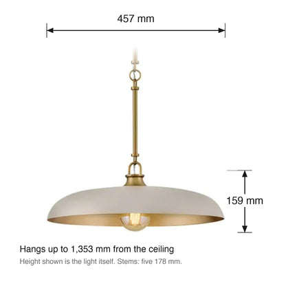 Sadie Medium Pendant by Hinkley dimensions in millimetres