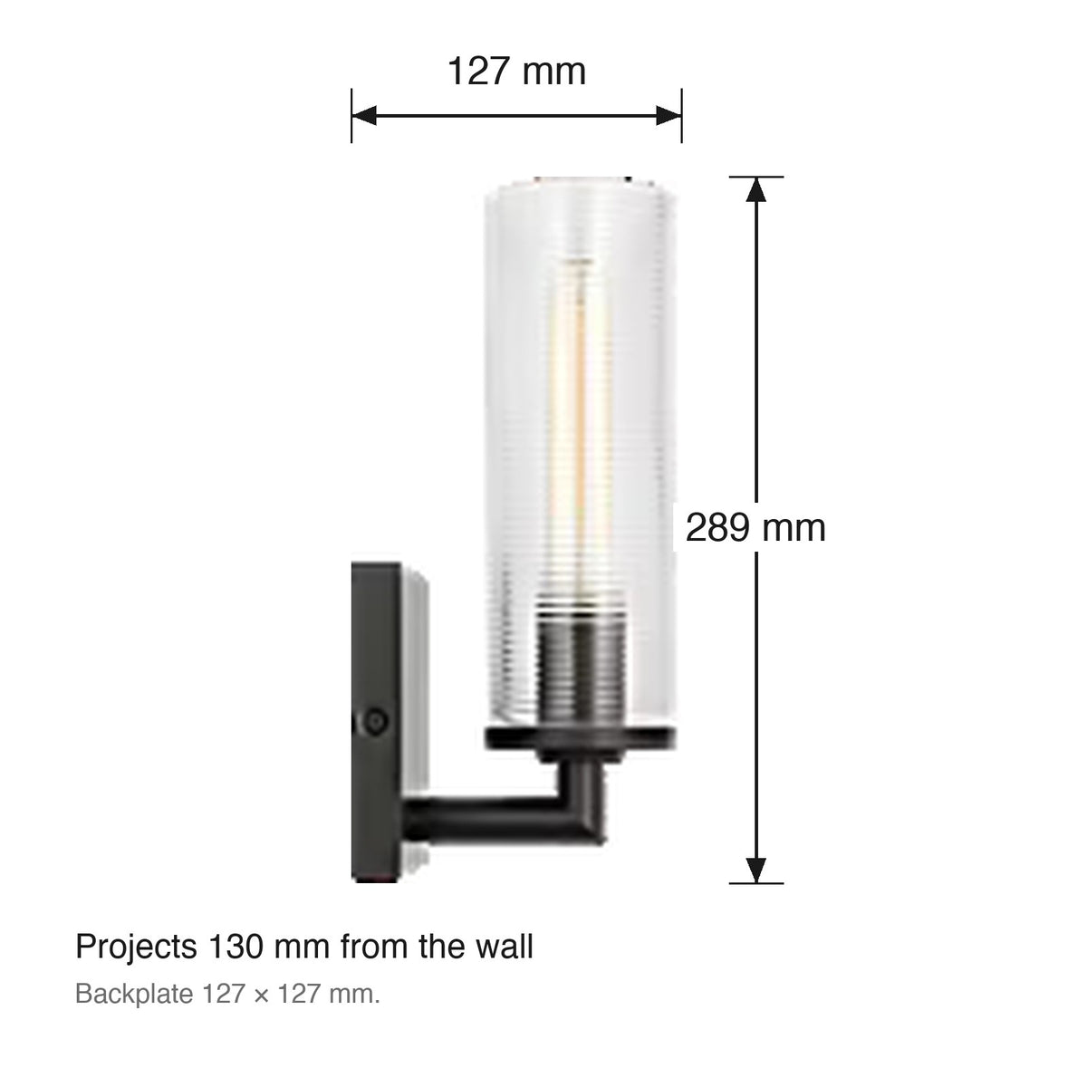 Sarita Single Wall Light by Visual Comfort dimensions in millimetres