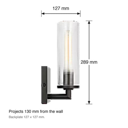 Sarita Single Wall Light by Visual Comfort dimensions in millimetres