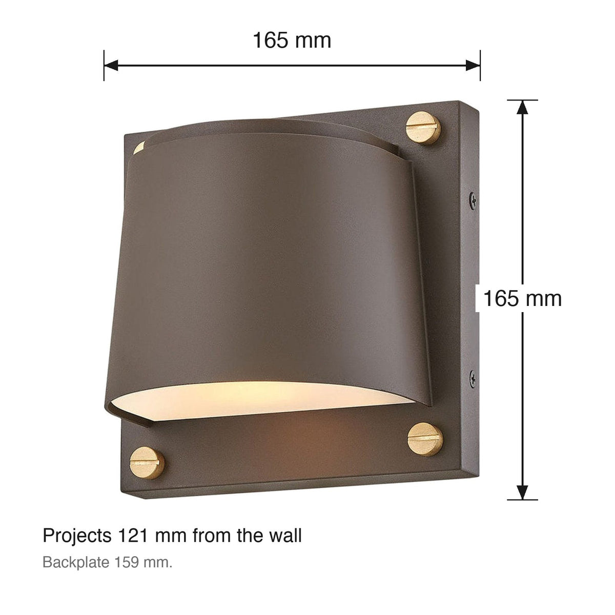 Scout Exterior Wall Light by Hinkley dimensions in millimetres