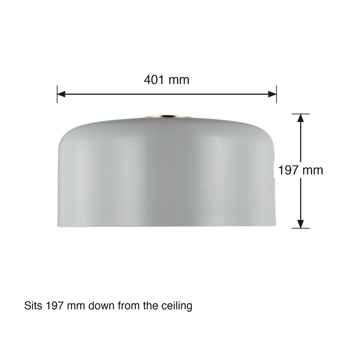 Malone Flush Mount by Visual Comfort dimensions in millimetres
