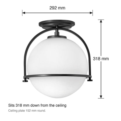 Somerset Semi-Flush Ceiling Light dimensions in millimetres
