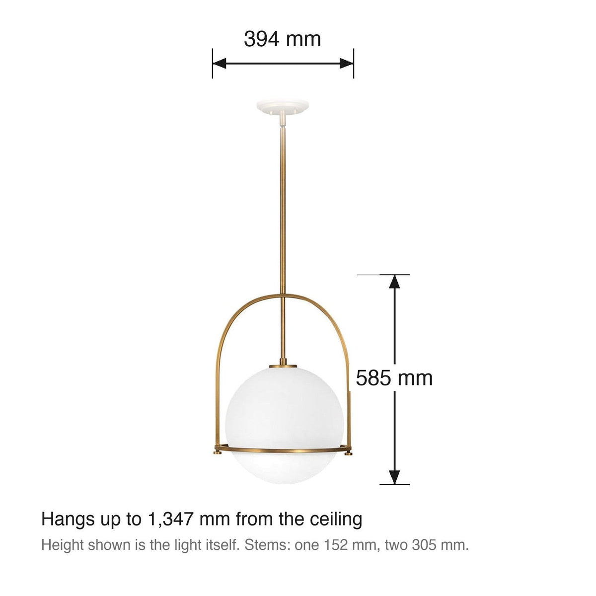 Somerset Large Pendant by Hinkley dimensions in millimetres