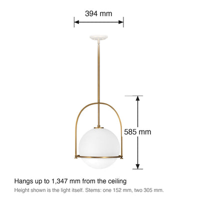 Somerset Large Pendant by Hinkley dimensions in millimetres