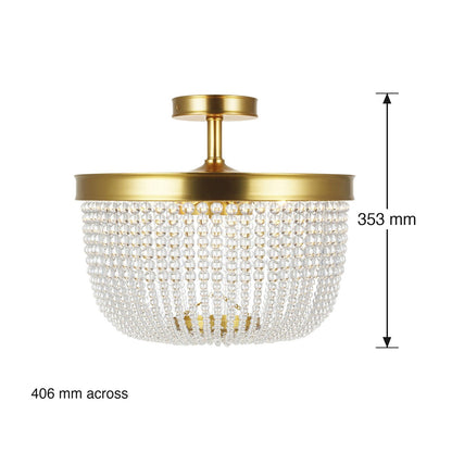 Summerhill 6 Light Semi-Flush Ceiling Mount by Visual Comfort dimensions in millimetres