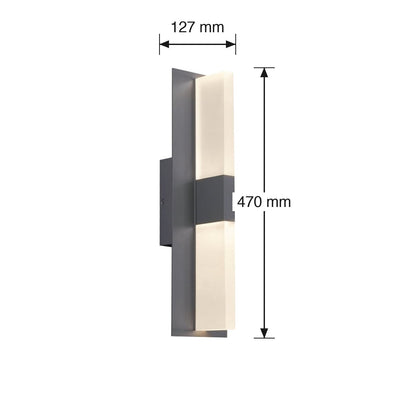 Lyft 18 Exterior Wall Sconce by Visual Comfort dimensions in millimetres