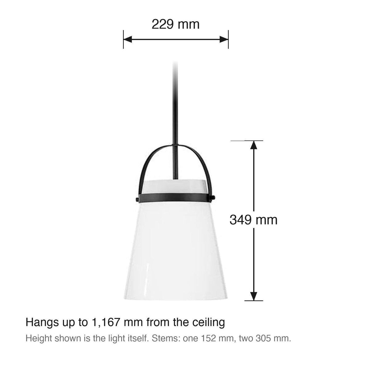 Tori Small Pendant by Lark dimensions in millimetres