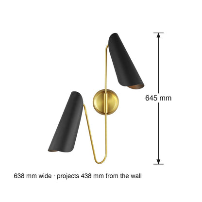 Tresa Double Wall Sconce by Visual Comfort dimensions in millimetres