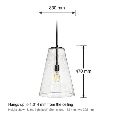 Vance Medium Pendant by Hinkley dimensions in millimetres