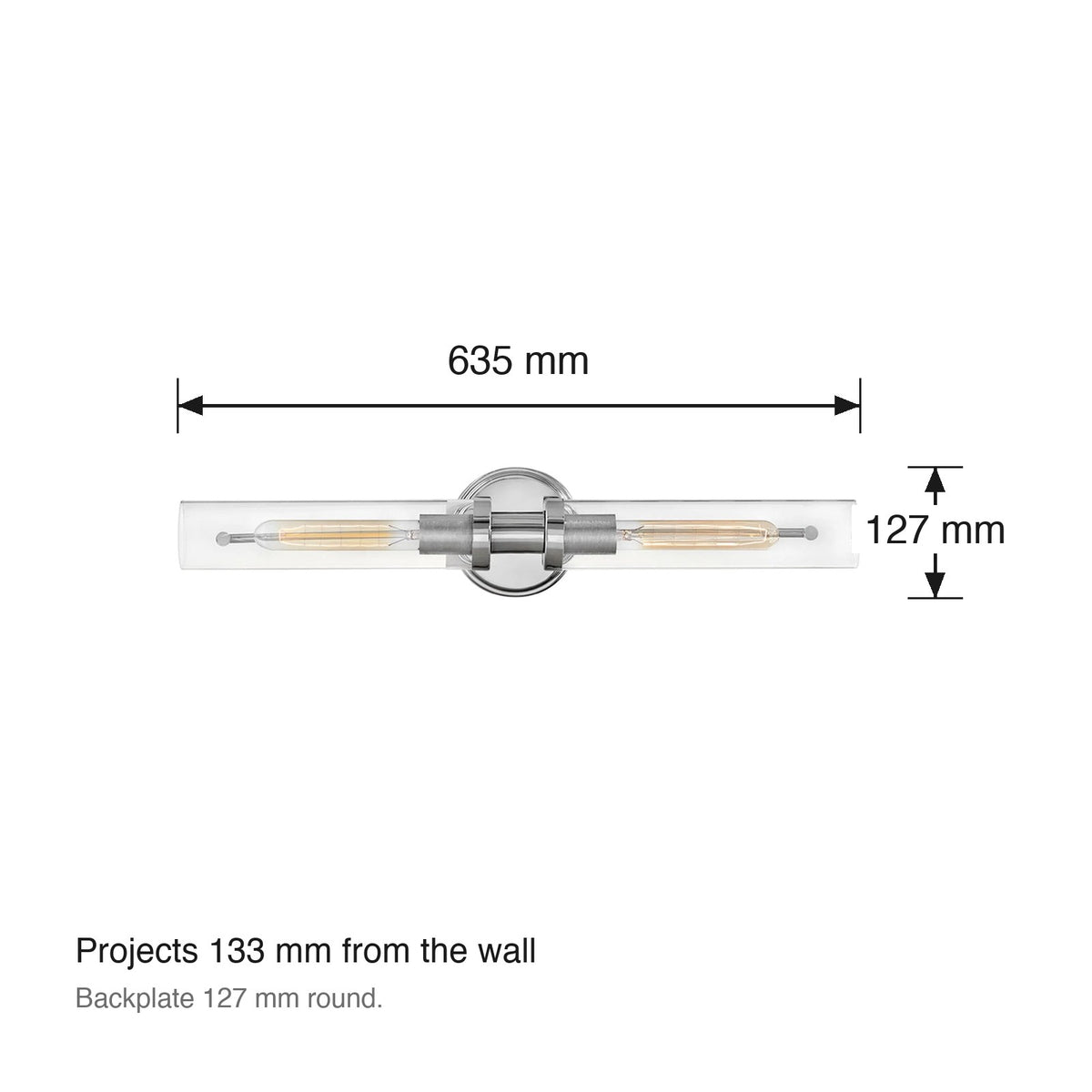 Vaughn 2 Light Wall Sconce by Hinkley dimensions in millimetres