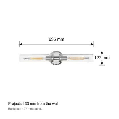 Vaughn 2 Light Wall Sconce by Hinkley dimensions in millimetres