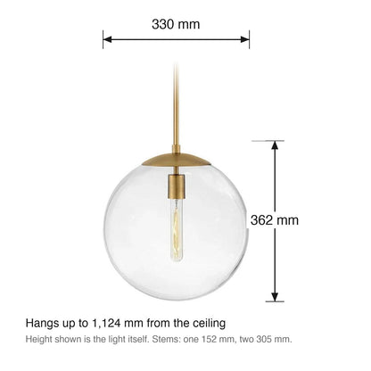 Warby Medium Pendant by Hinkley dimensions in millimetres