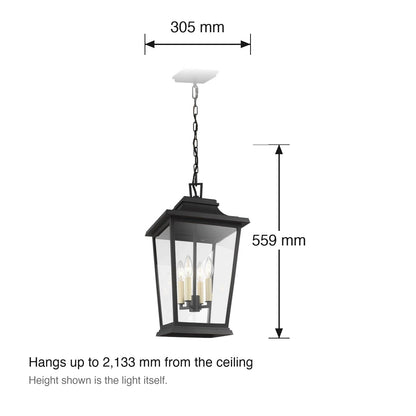 Warren Exterior Pendant by Visual Comfort dimensions in millimetres