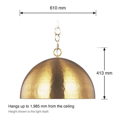 Whare Large Pendant by Visual Comfort dimensions in millimetres